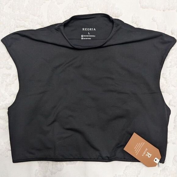 REORIA Butsmooth® Women's Sleeveless Halter Neck Black Basic Tank Crop Size L - Picture 1 of 6